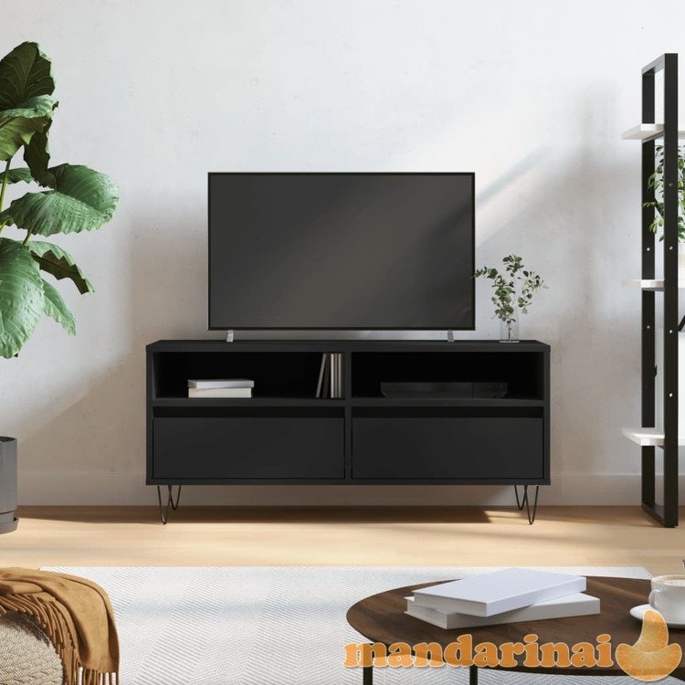 Televizoriaus spintelė, juoda, 100x34,5x44,5cm, mediena