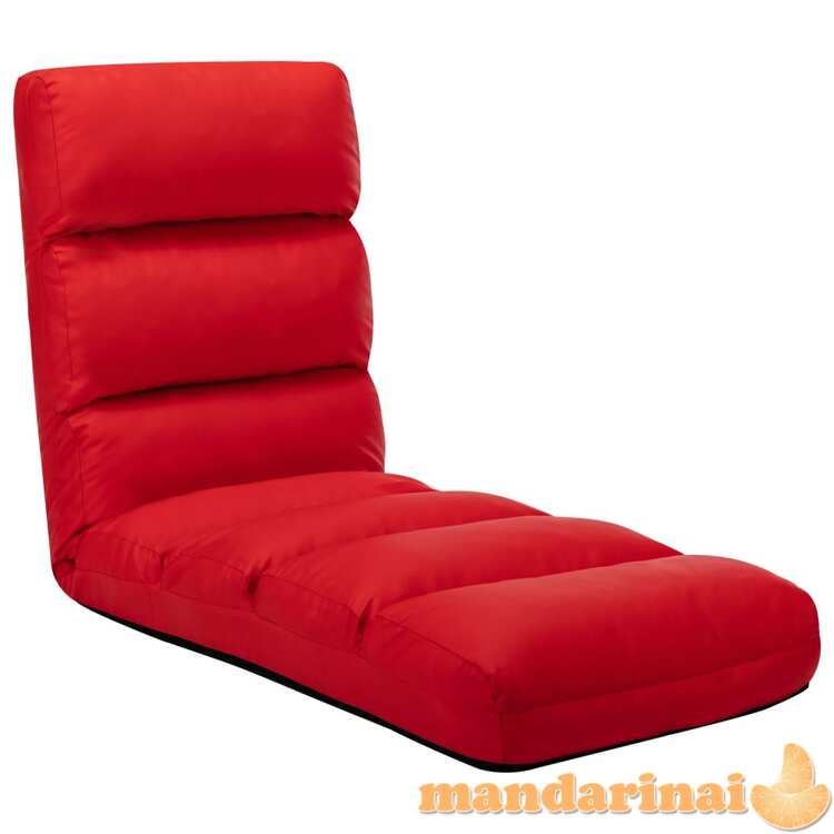 Sulankstomas čiužinukas-kėdė, raudonos spalvos, dirbtinė oda