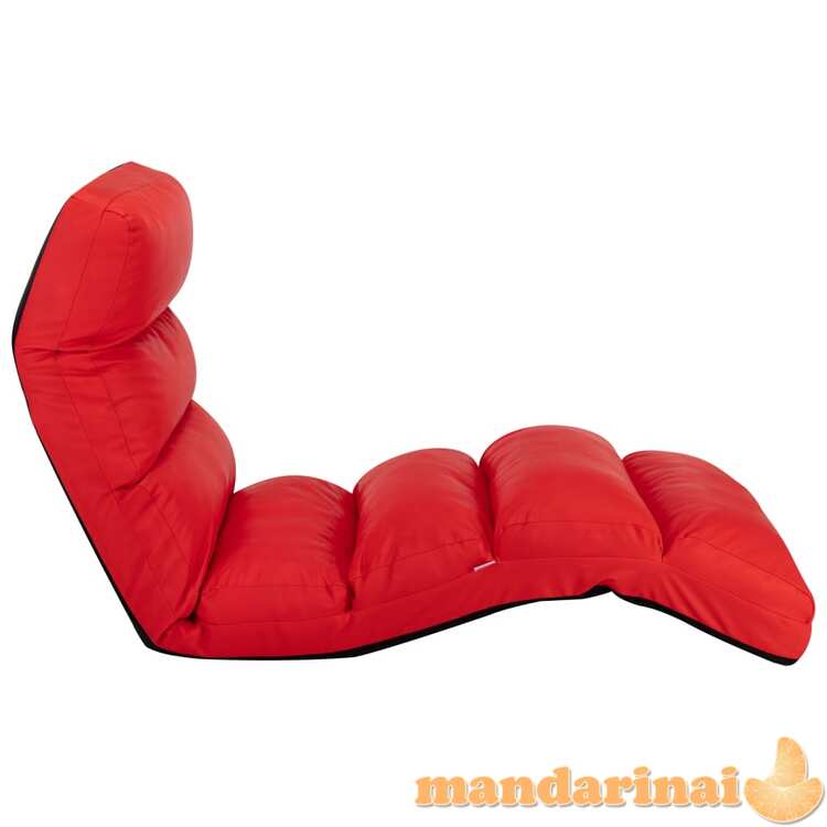 Sulankstomas čiužinukas-kėdė, raudonos spalvos, dirbtinė oda