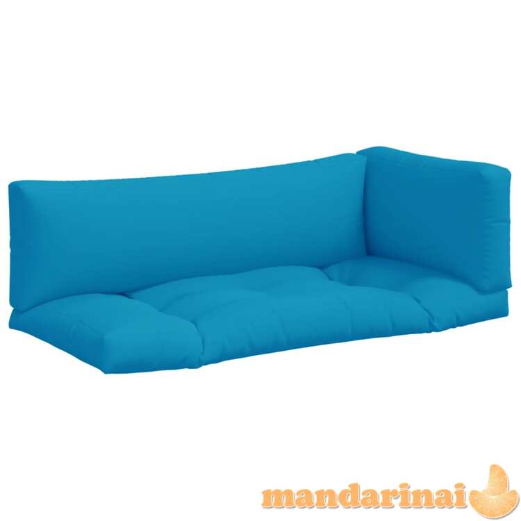 Pagalvėlės sofai iš palečių, 3vnt., mėlynos spalvos