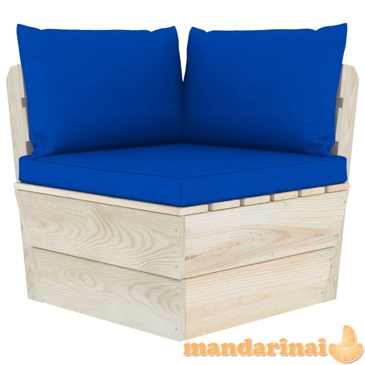 Pagalvėlės sofai iš palečių, 3vnt., mėlynos spalvos, audinys