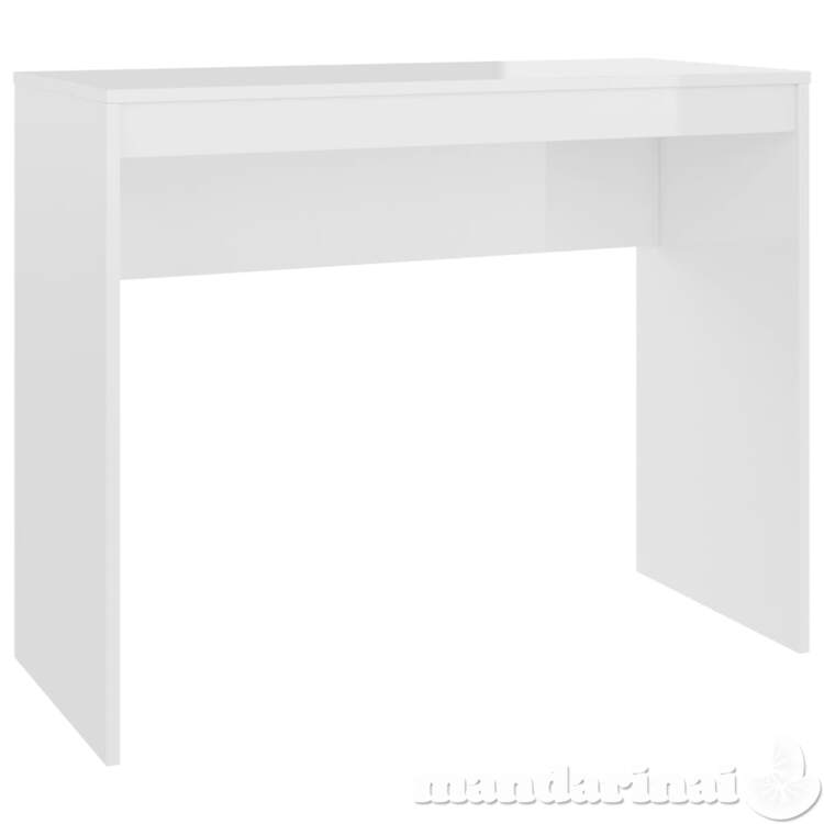 Rašomasis stalas, baltas, 90x40x72cm, apdirbta mediena, blizgus