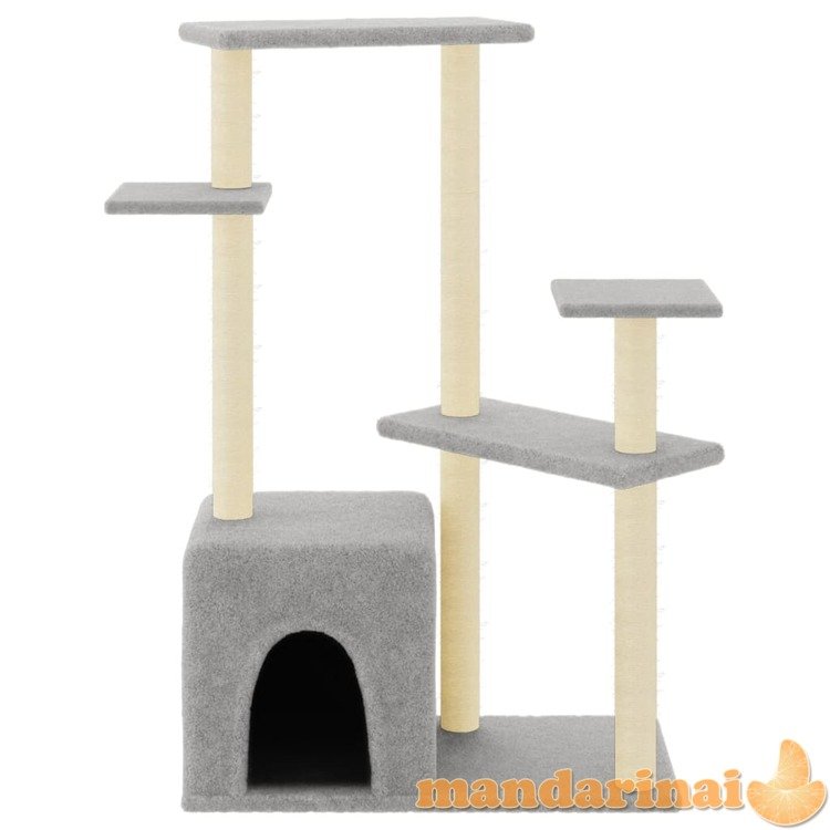 Draskyklė katėms su stovais iš sizalio, šviesiai pilka, 107,5cm