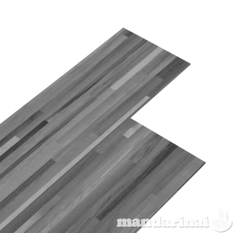 Grindų plokštės, pilkos spalvos, pvc, 2,51m², 2mm, dryžuotos