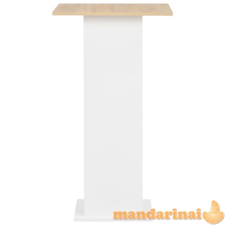 Baro stalas, balta ir sonoma ąžuolo, 60x60x110cm