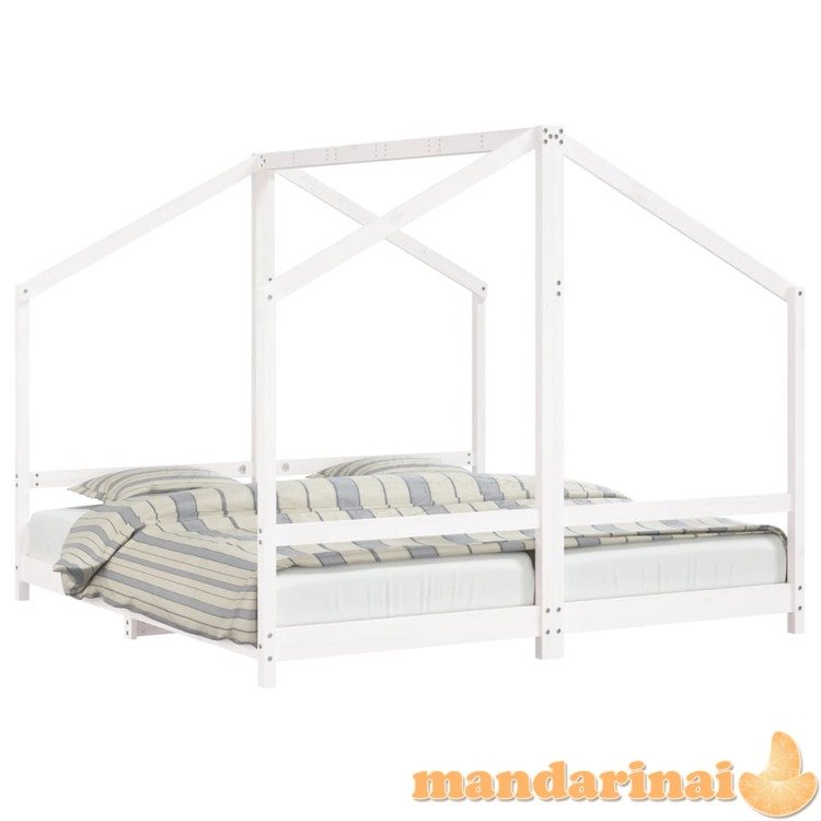 Vaikiškos lovos rėmas, baltas, 2x(90x190)cm, pušies masyvas