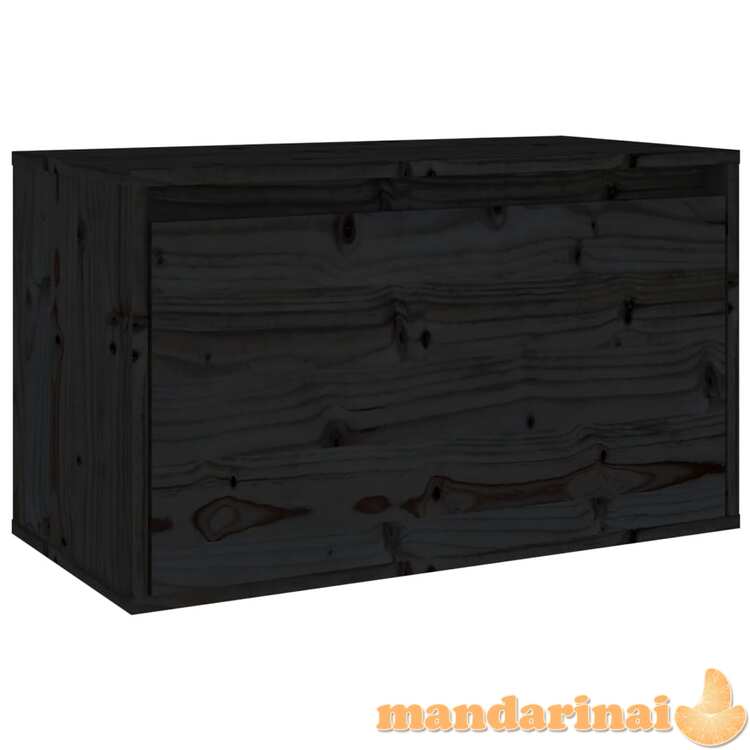 Sieninė spintelė, juoda, 60x30x35cm, pušies medienos masyvas