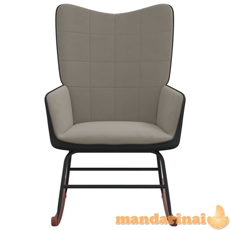 Supama kėdė, šviesiai pilkos spalvos, aksomas ir pvc