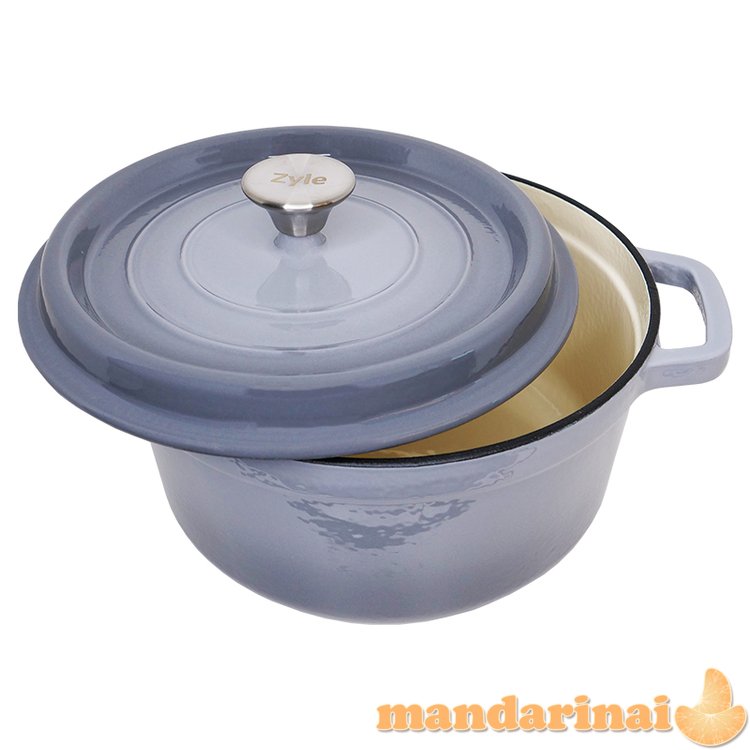 Apvalus emaliuotas ketaus puodas Zyle 