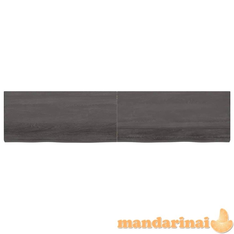 Stalviršis, tamsiai pilkas, 220x50x(2–6)cm, ąžuolo masyvas