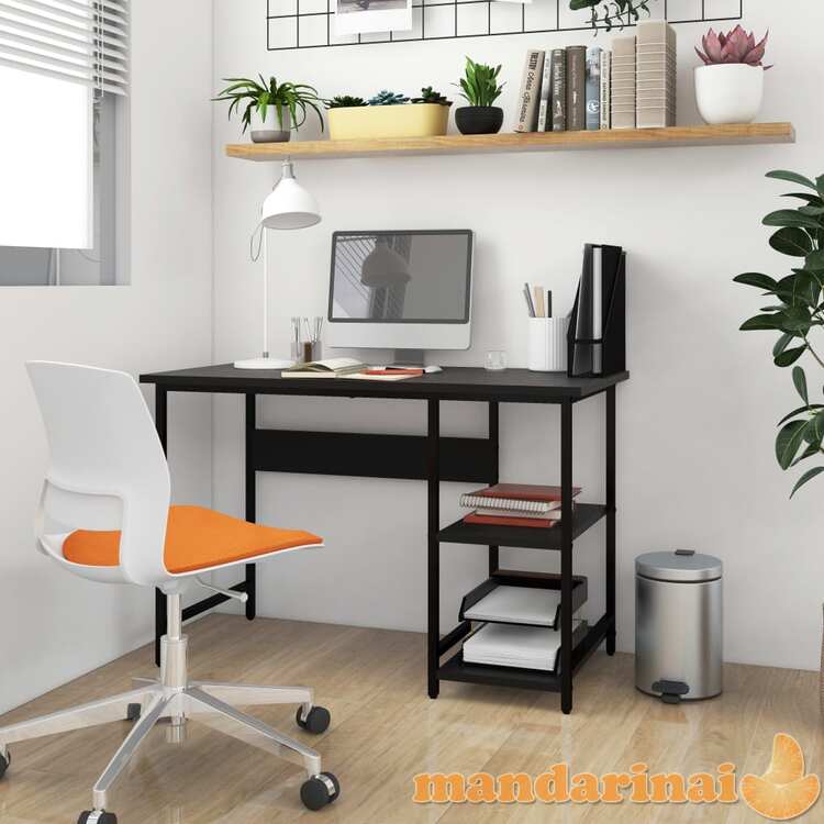 Kompiuterio stalas, juodos spalvos, 105x55x72cm, mdf ir metalas
