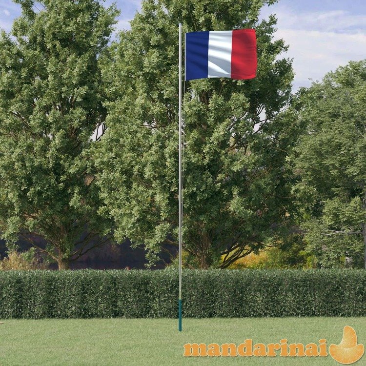Prancūzijos vėliava su stiebu, aliuminis, 6,23m