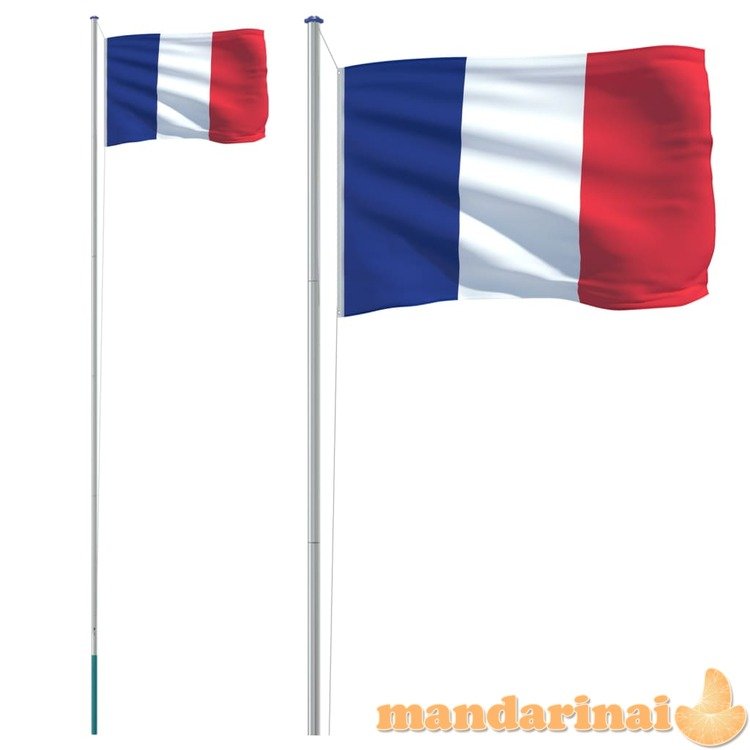 Prancūzijos vėliava su stiebu, aliuminis, 6,23m