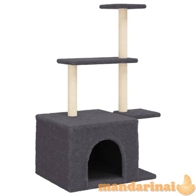 Draskyklė katėms su stovais iš sizalio, tamsiai pilka, 110cm