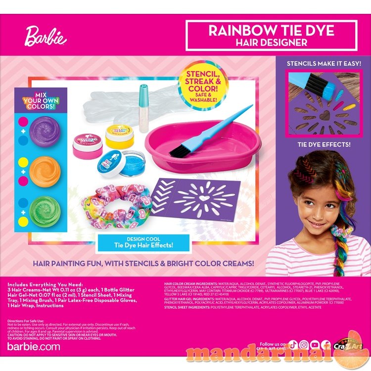 BARBIE Rinkinys „Rainbow Tie-Dye Hair Designer 