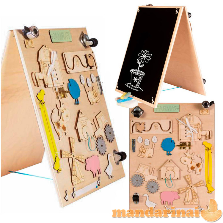 Dvipusė lenta medinė ūkinė natūrali manipuliacinė lenta