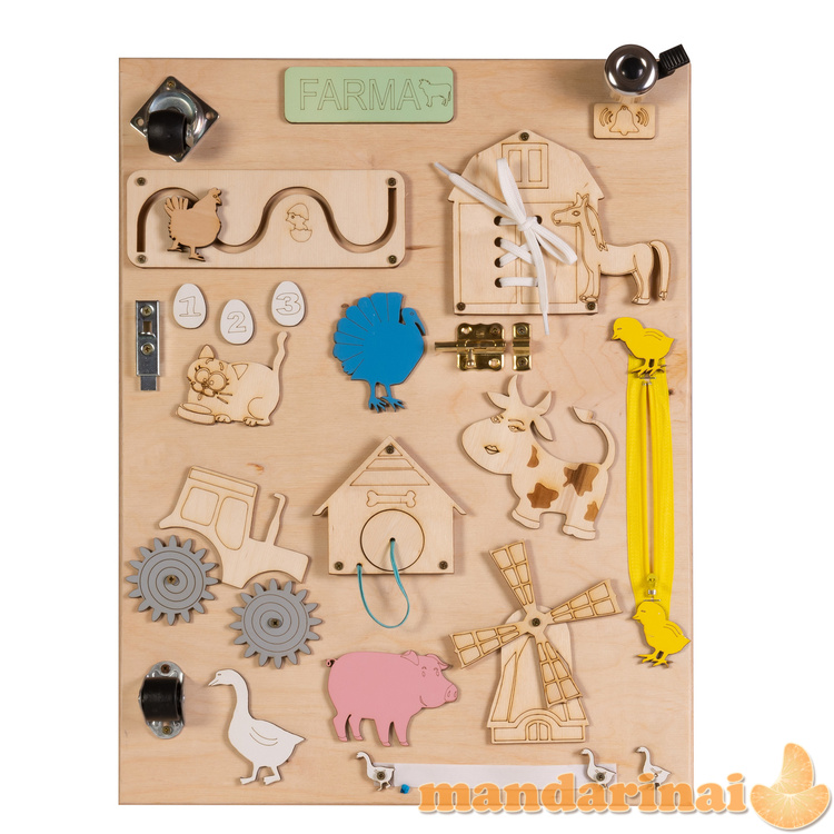 Dvipusė lenta medinė ūkinė natūrali manipuliacinė lenta