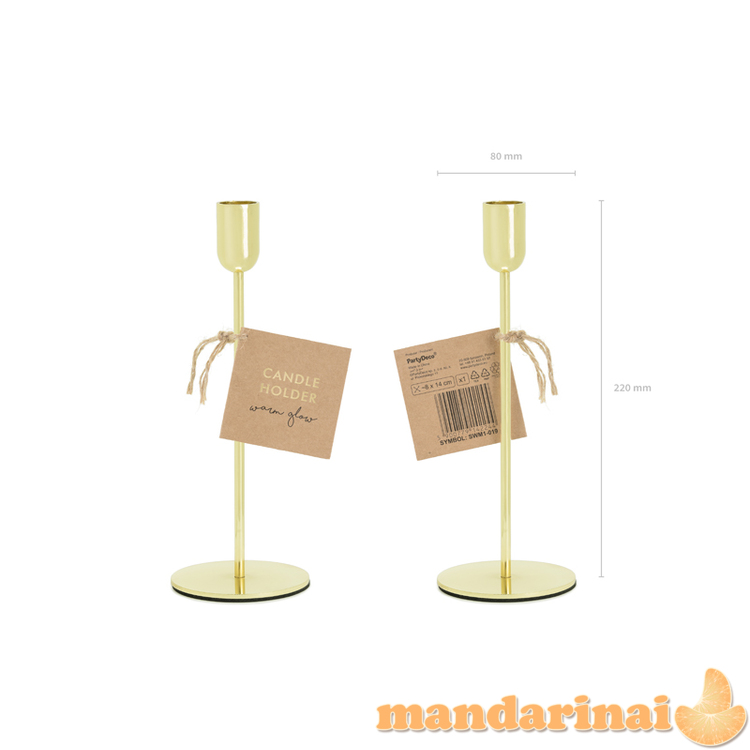 Candle holder, gold, 22cm