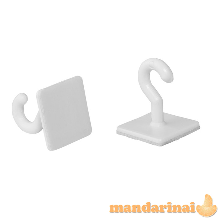 Self-adhesive hooks, plastic, maximum load 1kg (1 pkt / 20 pc.)