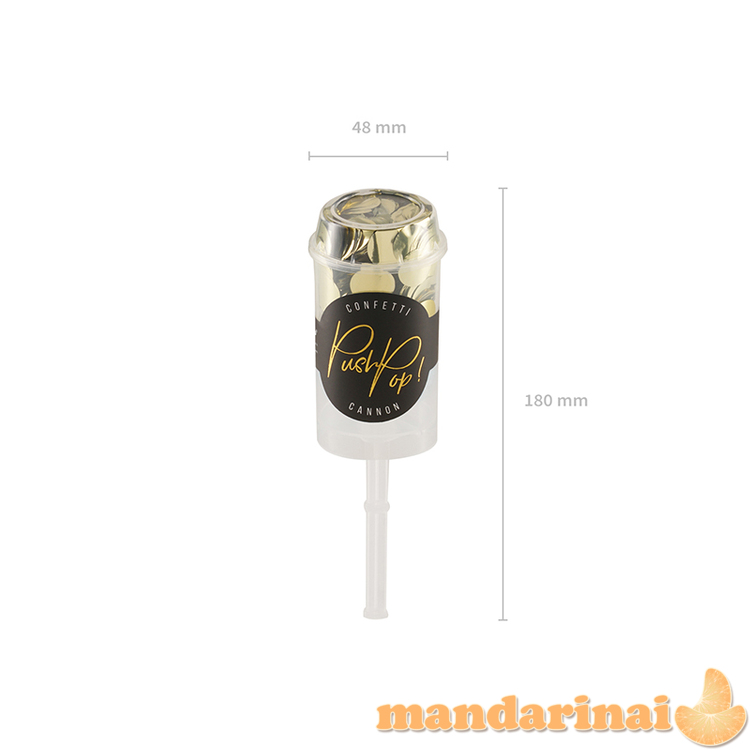 Confetti push pop, gold 2