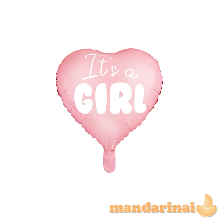 Foil Balloon Heart - It s a girl, 45cm, light pink