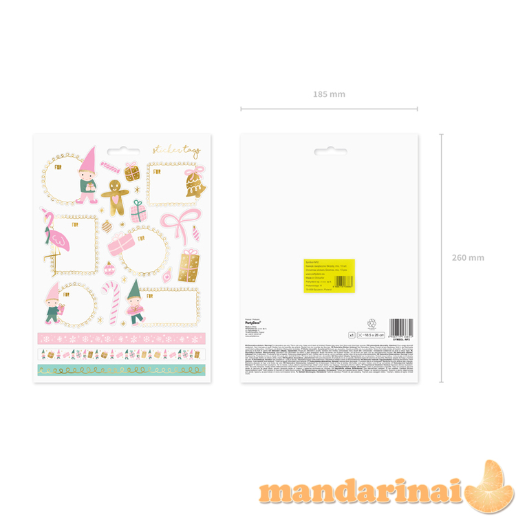 Christmas stickers Gnomes, mix