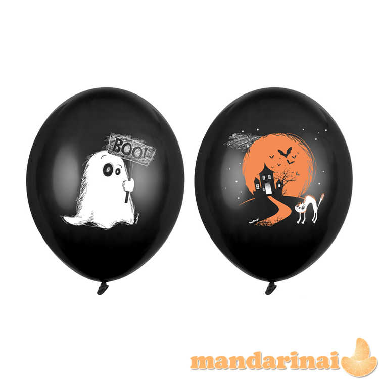 Balloons 30cm, Ghost, Pastel Black (1 pkt / 6 pc.)