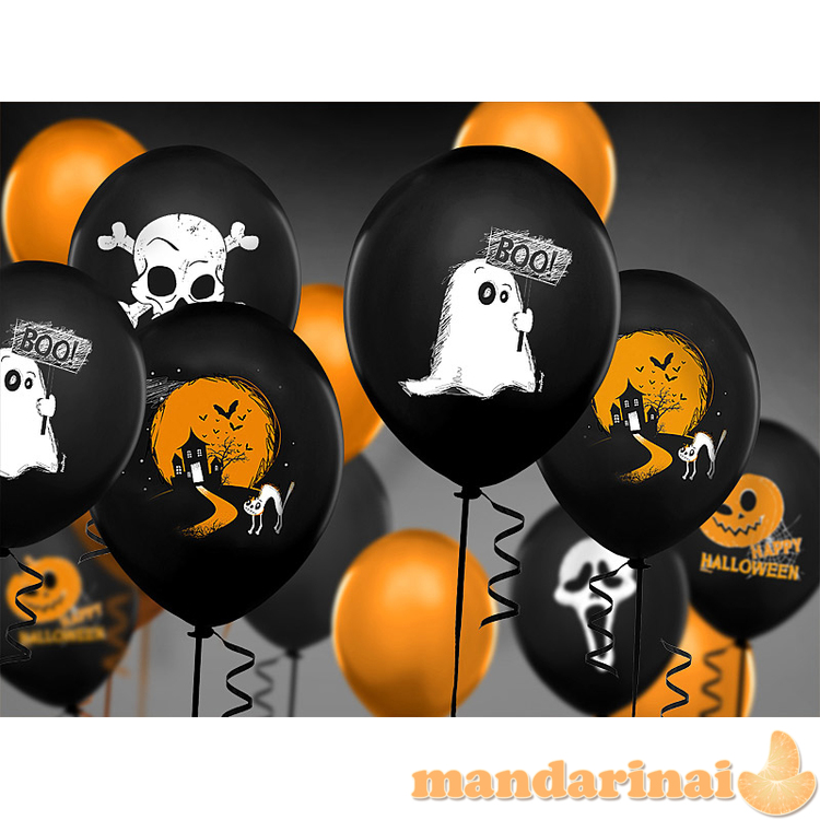 Balloons 30cm, Ghost, Pastel Black (1 pkt / 6 pc.)