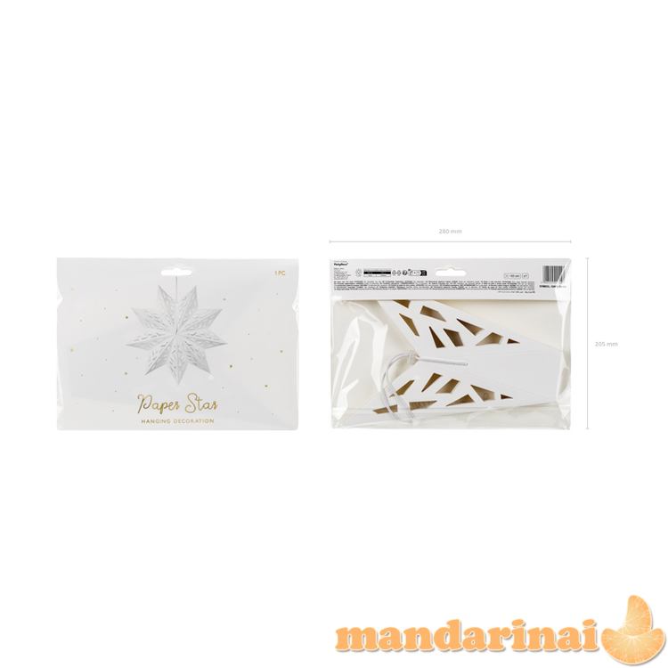 Paper star, 50 cm, white 8