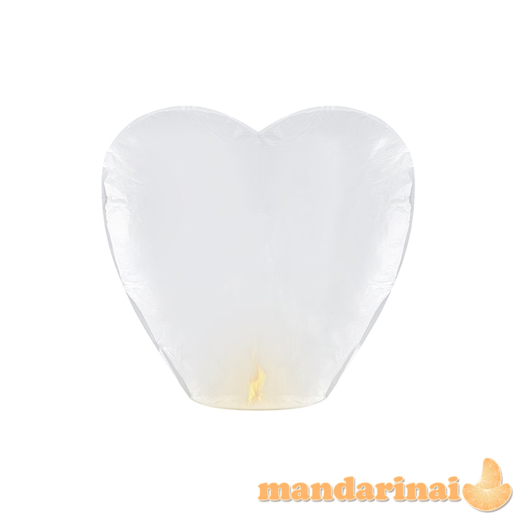 Sky lantern Heart, white, 37 x 93 x 95cm