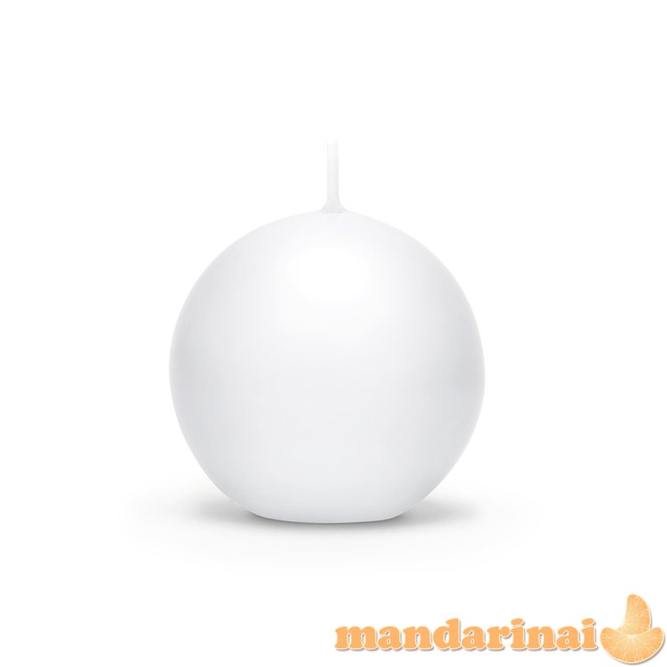 Candle Sphere, matt, white, 8cm (1 pkt / 6 pc.)