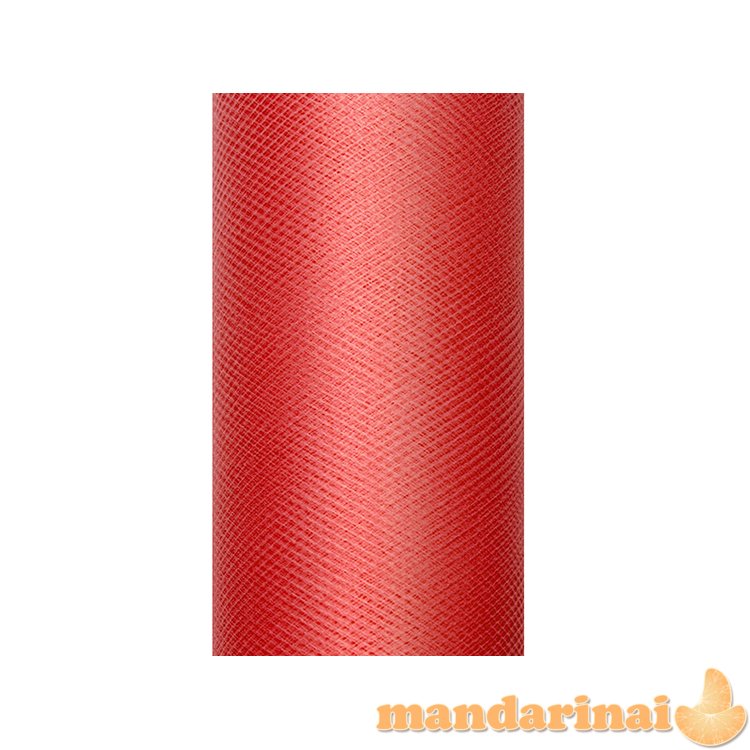 Tulle Plain, red, 0.15 x 9m (1 pc. / 9 lm)