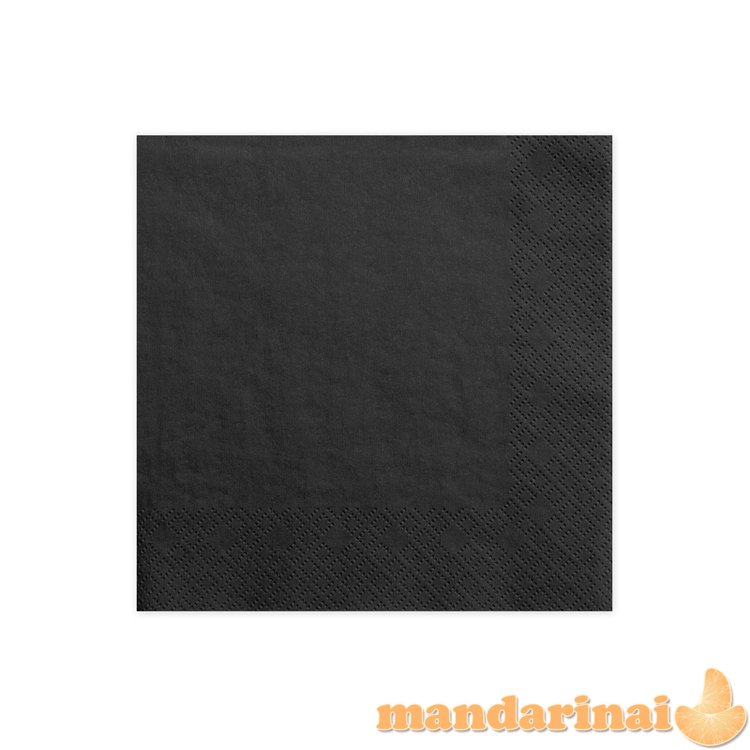 Napkins, 3 layers, black, 33x33cm (1 pkt / 20 pc.)