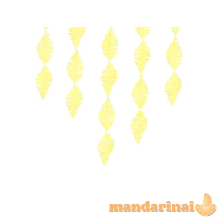 Crepe paper fringe garland, yellow, 3m