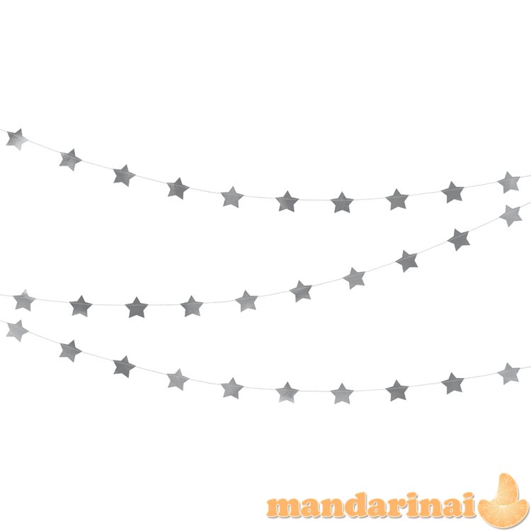 Garland Stars, silver, 3.6m