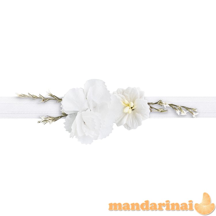 Flower wrist corsage, white