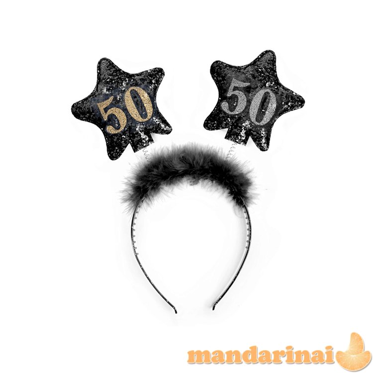 Headband with stars 50, black