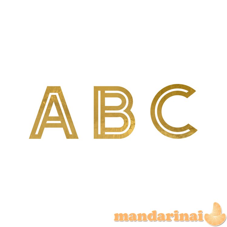 Alphabet glass stickers, gold (1 pkt / 6 pc.)