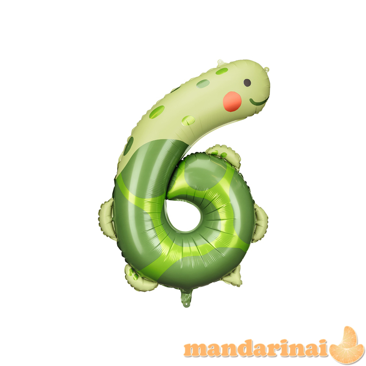 Foil balloon Number 6 - Turtle, 75x96 cm, mix