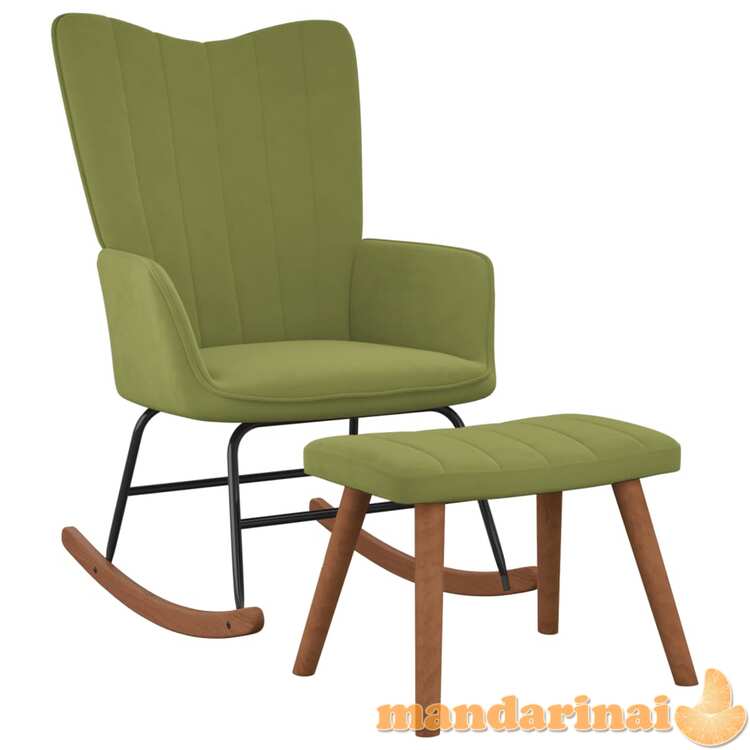 Supama kėdė su pakoja, šviesiai žalios spalvos, aksomas