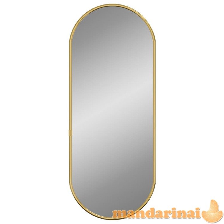 Sieninis veidrodis, auksinės spalvos, 60x25cm, ovalo formos