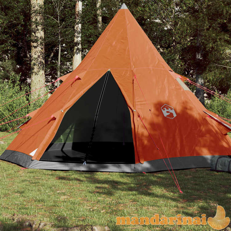 Keturvietė stovyklavimo palapinė, pilka/oranžinė, 367x367x259cm