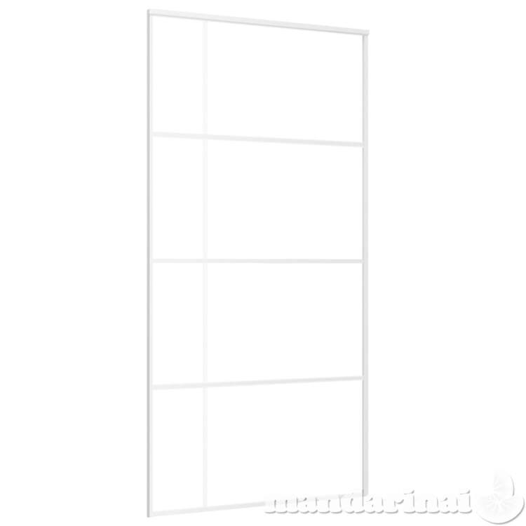 Stumdomos durys, baltos, 102,5x205cm, esg stiklas ir aliuminis
