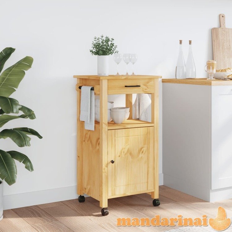 Virtuvės vežimėlis monza, 48x40x90cm, pušies medienos masyvas