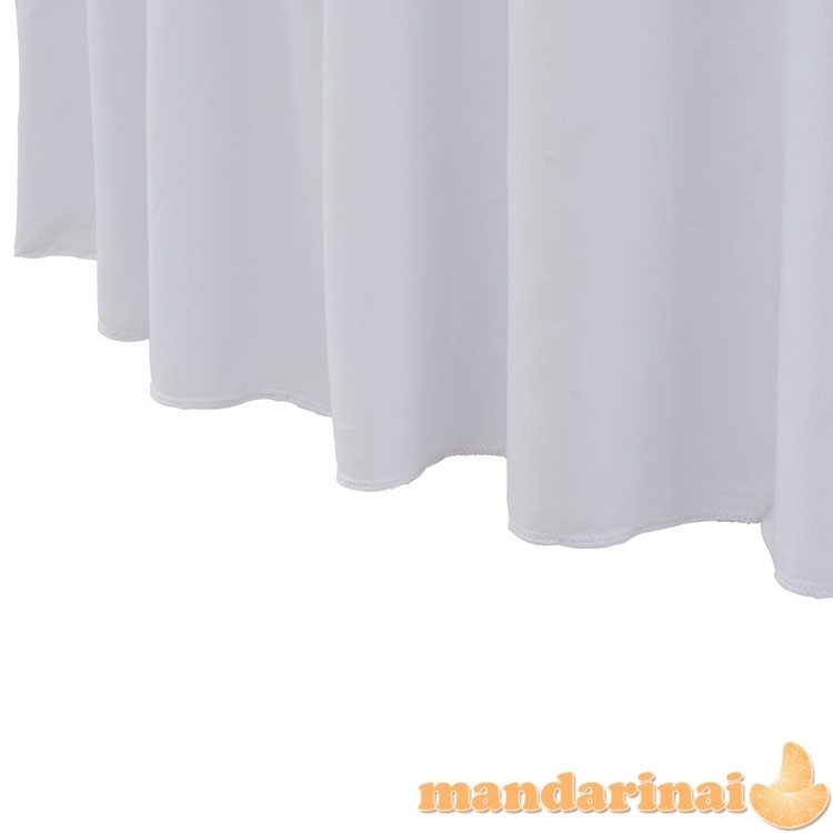 Įtempiamos staltiesės su sijonais, 2 vnt., baltos, 180x74 cm
