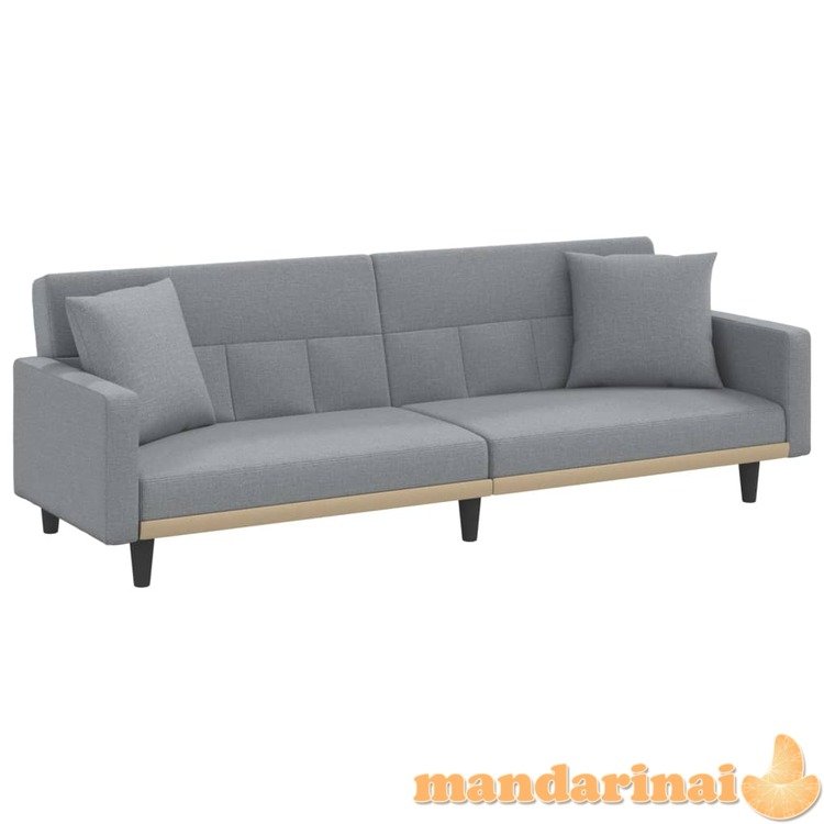 Sofa-lova su pagalvėlėmis, šviesiai pilkos spalvos, audinys