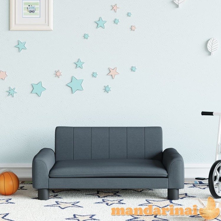 Vaikiška sofa, tamsiai pilkos spalvos, 70x45x30cm, audinys