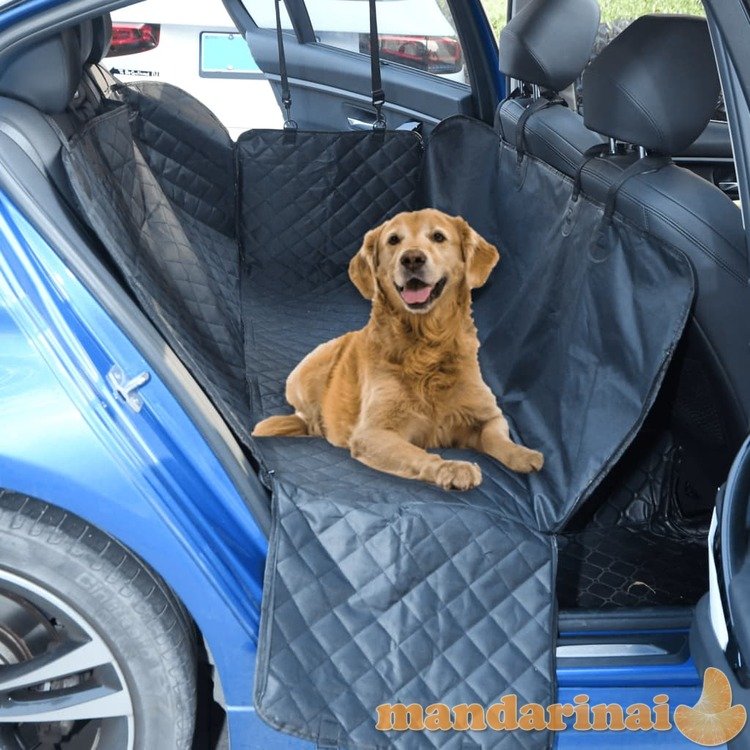 Automobilio sėdynės uždangalas šunims, juodas, 137x46x50cm