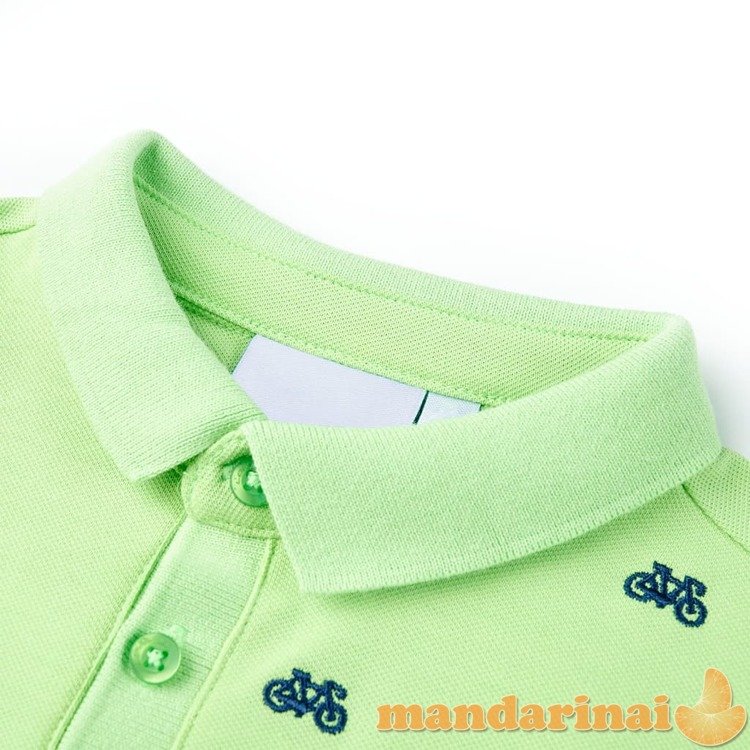 Vaikiški polo marškinėliai, neoninės žalios spalvos, 92 dydžio