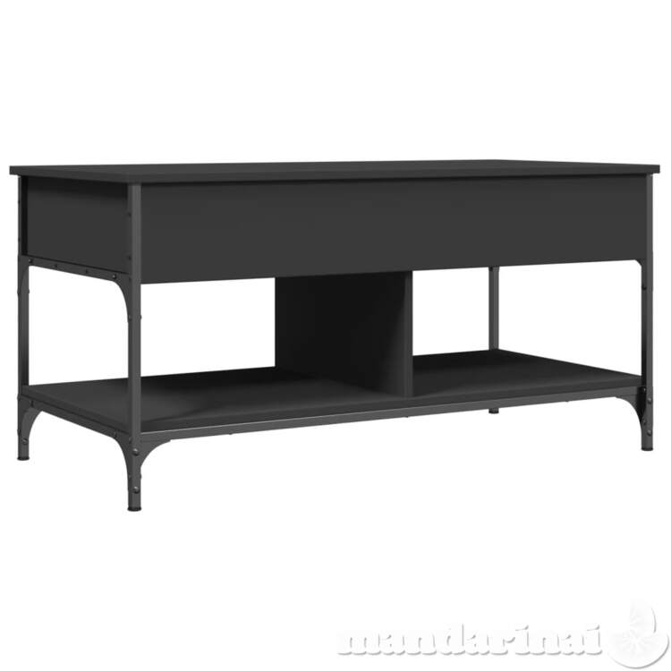 Kavos staliukas, juodas, 100x50x50cm, apdirbta mediena/metalas